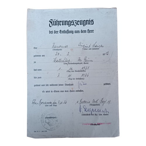 German military discharge - ,