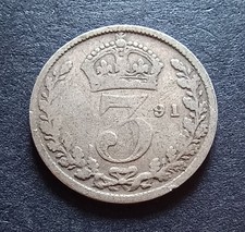1891 Threepence - Queen