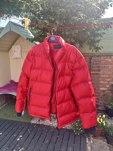 Zara men red puffer jacket - men,