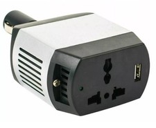 12V TO 240V MAINS POWER ADAPTOR INVERTER PLUG IN CAR USB SOCKET 75W