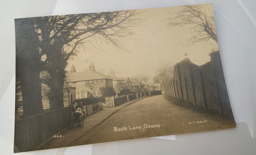 Old postcard back lane downe - old,