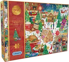 Gibsons 500pcs Christmas Around The World Puzzle Family Adult Jigsaw Puzzle Game