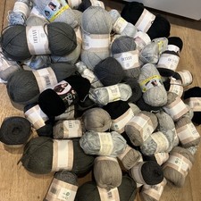 Job Lot Bundle Mixed Shades grey, white & black  Knitting Yarn 1000g double knit