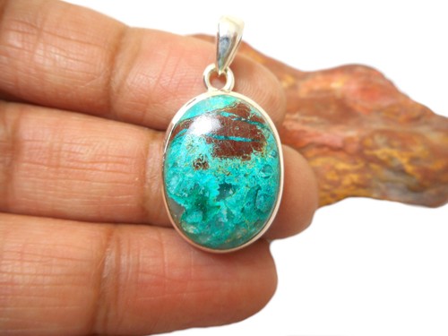Azurite gemstone pendant - gemstone,