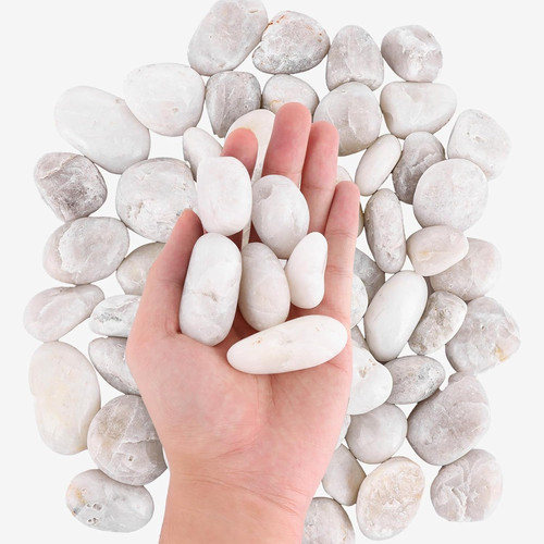 Small white pebbles 20 - white, pebbles,20