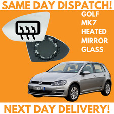 For VW Golf MK7 Inc SV 2012-2020 Heated Wing Mirror Glass Left Passenger Side