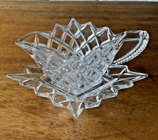 Vintage Bagley diamond pattern art deco style glass sauce jug & underplate