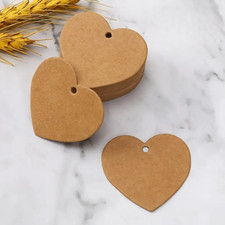 Heart tags kraft valentine - tags,