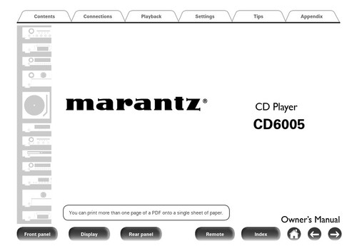 Marantz cd6005 player - cd6005, cd
