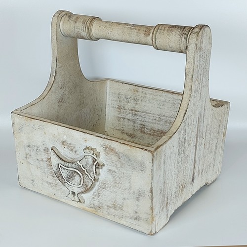 Rustic wooden storage caddy - storage,