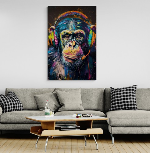 Banksy style monkey canvas - style,