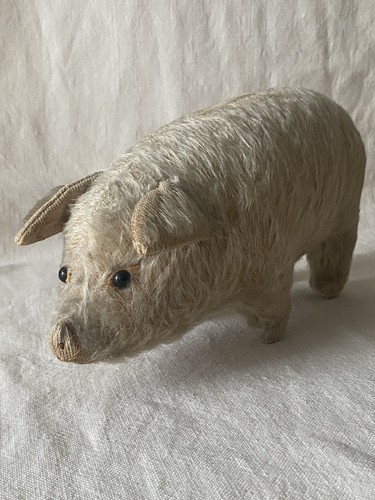 Antique mohair pig c1910 15 - mohair,