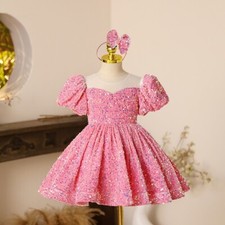 Kids Baby Girls Luxury Sequins Birthday Princess Dress Party Fancy Wedding Dress