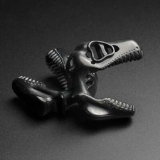 Black PVD Dino Skull Ear