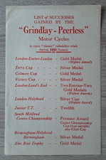 Grindlay-Peerless Motor Cycles Trials Success Brochure / Leaflet 1925