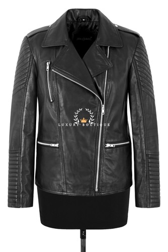 Ladies quilted biker - quilted, leather