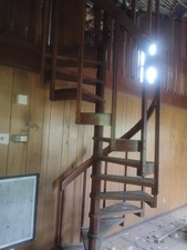 Two story spiral staircase