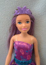 Barbie SKIPPER fashion doll - brunette + purple streaks - party & casual outfits