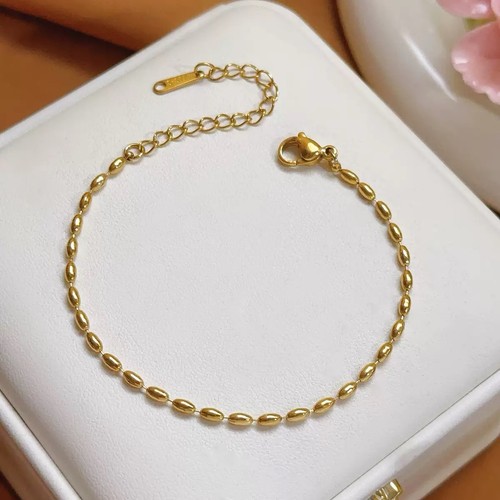 Gold beaded bracelet - gold,