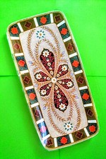 Vintage Imari Style Colourful Cake Sandwich Rectangle Glass Plate
