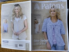 Patons Smoothie  DK Crochet Pattern 3896 - Size XS to XL - Ladies Jacket & Vest