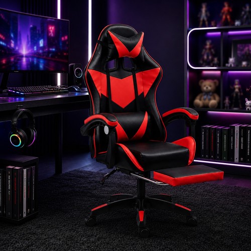 Gaming chair with footrest - gaming,