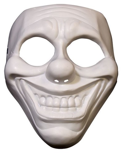 Face mask plastic clown - face, white