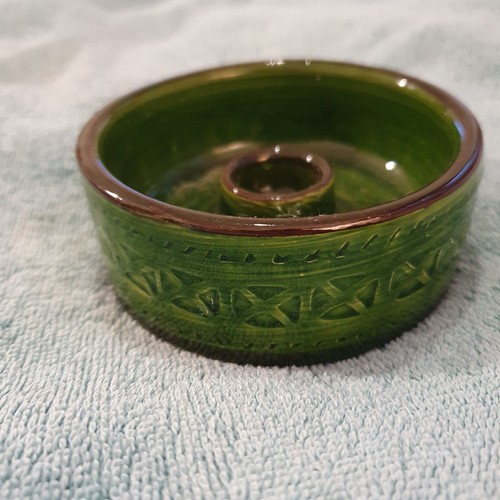 Vintage green pottery ceramic - pottery,