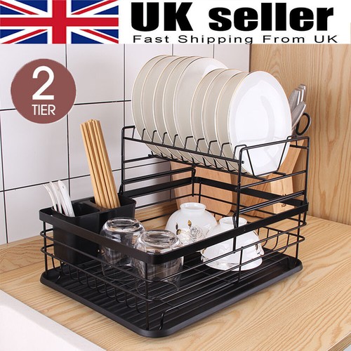 Tier dish drainer rack with - 2,