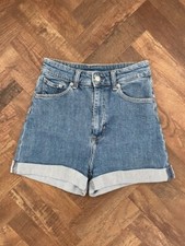 H&M Ladies Blue Denim Ultra High Waist Mom Shorts, EUR 34 / UK 6