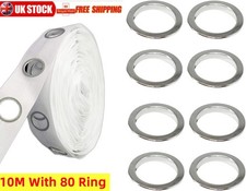 10 Metres Curtain Heading Tape with 80 Round Eyelet Rings for Curtain Blinds 