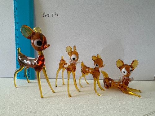 Vintage amber glass deer - amber,