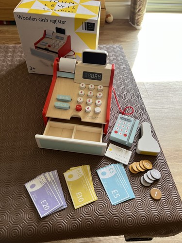 Wooden cash register play set - register,