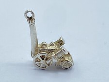 Large Vintage Sterling Silver Steam Engine Tractor Bracelet Charm