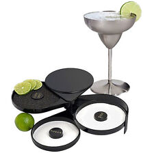 Black Cocktail Glass Rimmer Adding Salt Sugar Lemon Margarita Glasses 3 Trays 