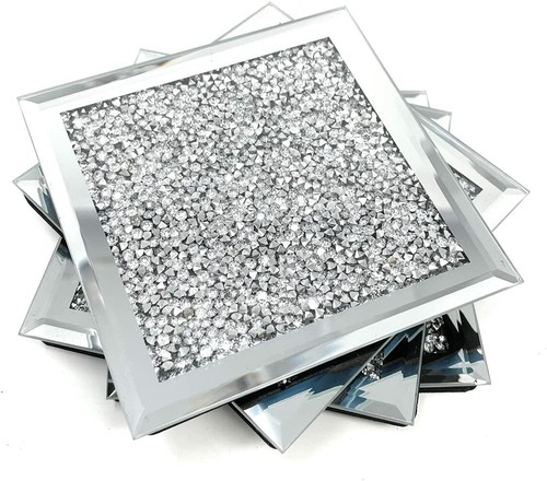 Luxury coasters silver bling - silver,