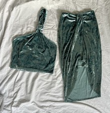 Blue Two Piece Velvet Co Ord