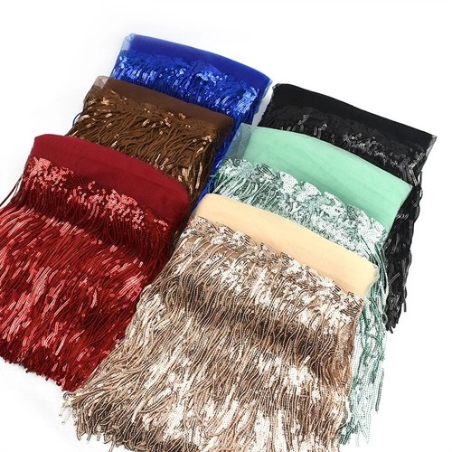 30cm wide fringe tassel - wide, sequin