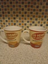PAIR McVitie's Digestive Biscuits 120 Year Commemorative Coffee Mug RED & ORANGE
