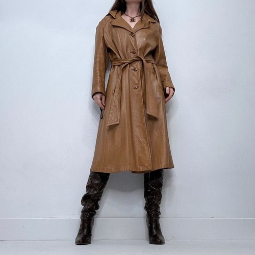 Tan leather long - leather,
