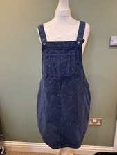 Mantaray ladies cord corduroy patterned pinafore style dungaree dress size 14