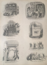 1860s Antique Print – Warwick & Coventry Homes | Henry VI Bedroom | England