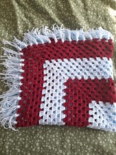 West Ham/Villa style coloured hand crochet  shawl/blanket