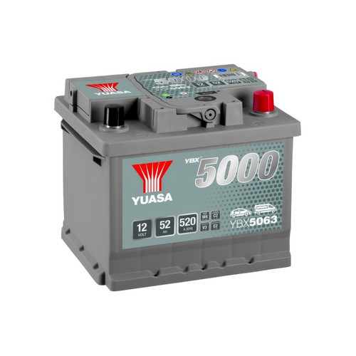Yuasa car battery 12v 52ah - battery,