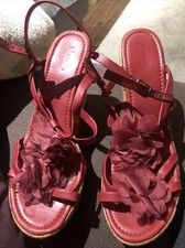 Barretts red wedge sandals