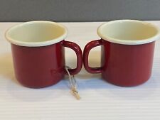 DEXAM CLARET ENAMELWARE SET OF 2 ESPRESSO MUGS