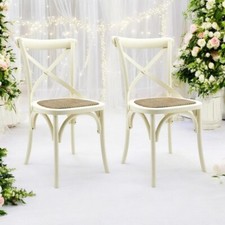 Cream Cross Back Dining Chair