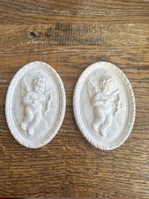 Vintage Antique Cherub Oval