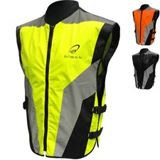 Black Hi-Vis Reflective Motorcycle Vest For Motorbike Riding