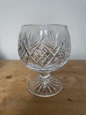 ROYAL BRIERLEY GLASS - SIGNED Vintage Crystal Large Cut Glass Brandy 